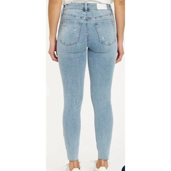 PISTOLA Audrey Raw Hem Distressed Denim Stretch Jeans Size 26 NWT Mid Rise - Picture 3 of 12